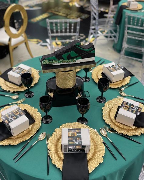 ✨👟💚Happy Sweet Sneaker Gala 16 Zharia 👟 🖤✨ @yostink.jadaa Thank you @itsmetanishalee For Booking us For your daughters Over the Top… | Instagram Sneaker Gala, Sneaker Ball, 35th Birthday, Grad Party, New Theme, Planner Design, Grad Parties, Over The Top, Sweet 16