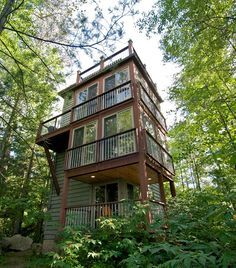 Eventually, you'll want to rest. Luckily, the resort has nearly two dozen cabins with up to five rooms. One of the most impressive, the Dreamcatcher, is a four-story treehouse with amazing views! Midwest Getaways, Midwest Vacations, Screen Porches, Lakeside Lodge, Minnesota Travel, Midwest Travel, Midwest Living, Indoor Waterpark, Quick Getaway