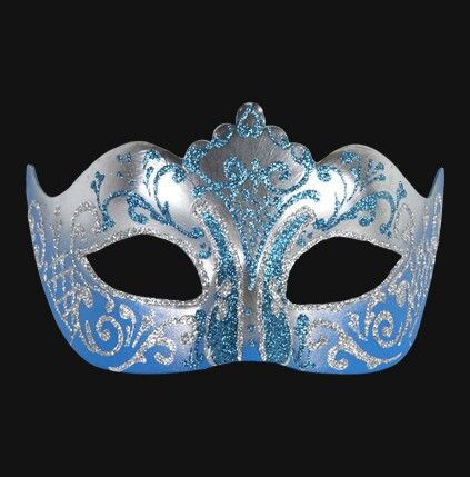 Beautiful :) White Mask Masquerade, Topeng Mata, Blue Masquerade Masks, Blue Masquerade Mask, Mata Biru, Masquerade Ball Party, Venetian Masquerade Masks, Silver Mask, Masquerade Dresses