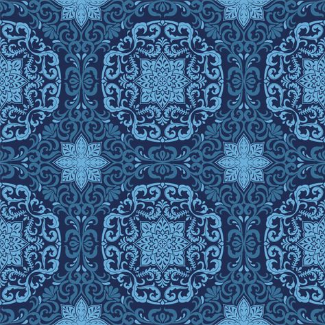 Classic blue seamless pattern Premium Ve... | Premium Vector #Freepik #vector #background #pattern #floral #ornament Pattern And Decoration, Floral Ornament, Vector Background Pattern, Fabric Designs, Anime Wallpapers, Pattern Floral, Classic Blue, Pattern Download, Vector Background