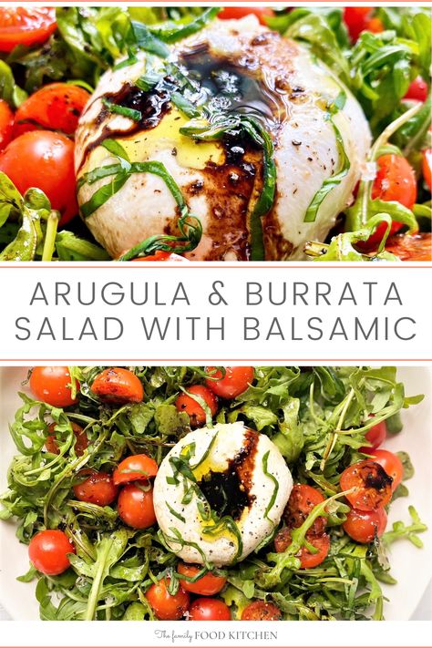 Recipes For Burrata, Steak Burrata Salad, Essen, Burrata Cheese And Tomato, Healthy Burrata Salad, Simple Italian Side Dishes, Ways To Eat Burrata, Chicken Burrata Salad, Caprese Salad Arugula