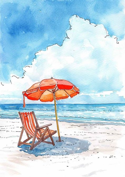 Get inspired with over 10 stunning beach drawing ideas that capture the beauty of the seaside. From serene sunsets to playful waves, these sketches will transport you to the shore. Let's bring the beach to life on paper! Croquis, Drawing Of Beach Scene, Drawing Of A Beach Scene, Drawing A Beach Scene, Watercolour Beach Scenes, How To Draw The Beach, Summer Vibe Drawings, Beach Scene Painting Easy, Vacation Drawing Ideas