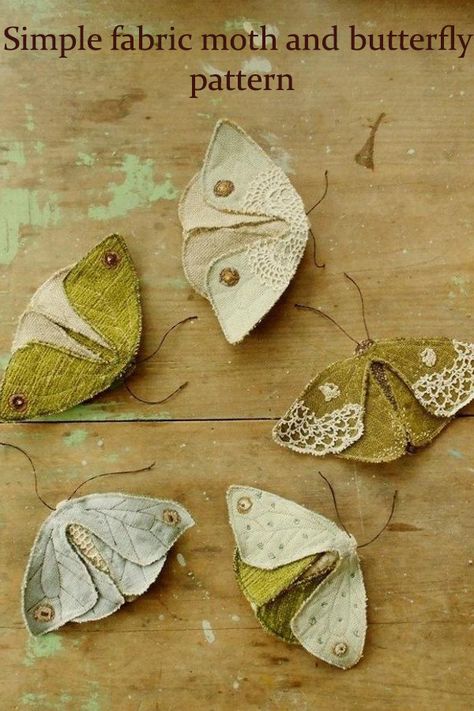 Soft Sculpture, Fabric Moth, Moth And Butterfly, Simple Fabric, Purl Bee, Art Textile, Easy Sewing Projects, Tree Designs, Textile Patterns