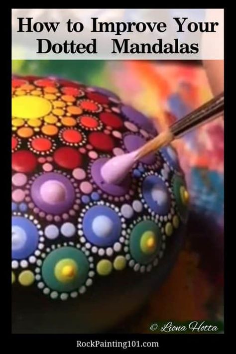 6 Tips for Improving Dotting Mandalas - Rock Painting 101 Acrylic Dot Painting Ideas Easy, Diy Rock Painting Ideas, Mandala Rock Painting Patterns, Dot Rock Painting, Painting 101, Rock Painting Tutorial, Mandala Painted Rocks, Art Painting Tools, Mandala Rock Art