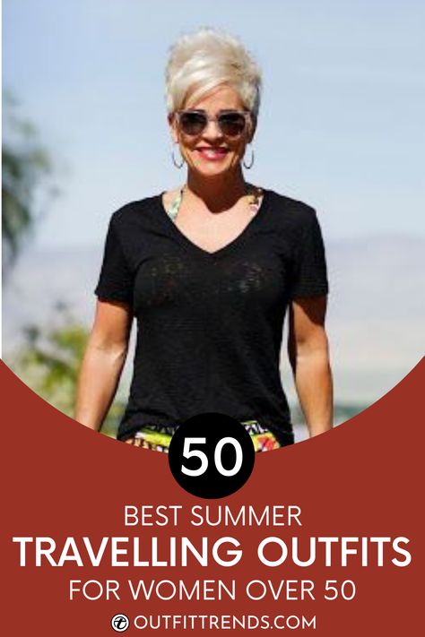 Late Summer Travel Outfits, Beach Outfit Older Women, Travel Outfits Women Summer, Vacation Outfits Older Women, Casual Beach Wear Women, Cool Weather Beach Outfits Casual, Over 40 Vacation Outfits For Women, Womens Travel Outfits Over 50, Cruise Outfits For Older Women Over 50