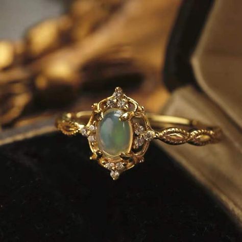 Opal Stacking Ring, Opal Ring Vintage, Natural Opal Ring, Cute Engagement Rings, Future Engagement Rings, Opal Ring Gold, Jewelry Lookbook, Dream Engagement Rings, October Birthstone