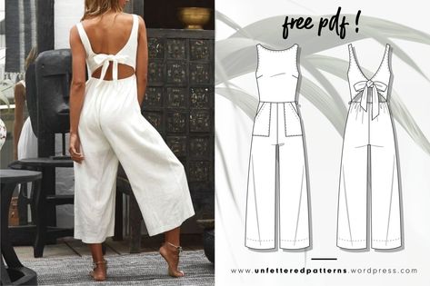 Wrap Pants Jumpsuit Pattern, Free Pattern Jumpsuit Women, Sewing Jumpsuit Pattern Free, Two Piece Set Pattern Sewing, Women’s Jumpsuit Pattern, Womens Romper Sewing Pattern, Women’s Romper Sewing Pattern, Free Sewing Patterns For Women Pants, Lounge Set Sewing Pattern Free