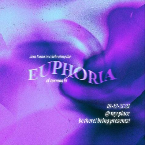 Euphoria themed birthday party invite invitation card 18th Euphoria Themed Invitation Template, Euphoria Invitation Template, Euphoria Party Invitation Template, Euphoria Theme Invitation, Euphoria Themed Party Invitations, Euphoria Birthday Invitations, Anniversaire Euphoria, Euphoria Party Invitation, Euphoria Invitation