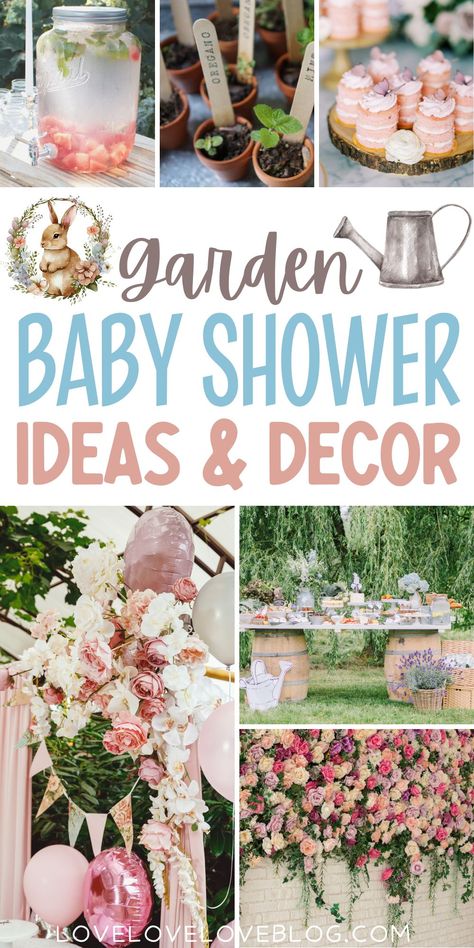 Babies In Bloom Baby Shower Ideas, Baby In Bloom Tea Party, Wildflower Baby Shower Food Ideas, Baby Shower Ideas Wildflower, Gardening Baby Shower Theme, Baby In Bloom Shower Food Ideas, Flower Garden Baby Shower Theme, Garden Theme Baby Shower Ideas Girl, Garden Tea Party Baby Shower Ideas