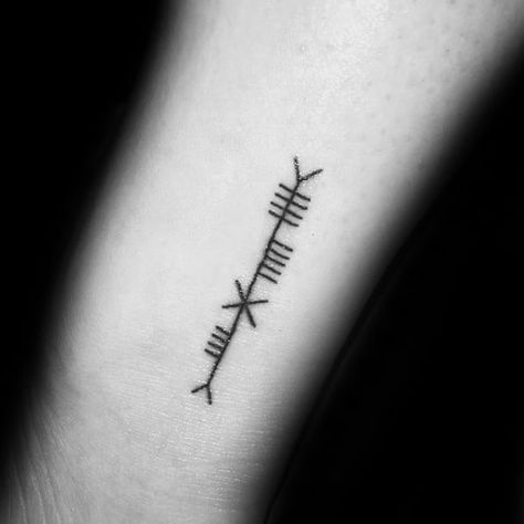 Top 53 Ogham Tattoo Design Ideas [2020 Inspiration Guide] Ogham Tattoo Irish, Irish Quotes Tattoos, Ogham Tattoo, Ancient Alphabet, Quote Tattoo Ideas, Tattoo Celtic, Ogham Alphabet, Tattoo Quotes For Men, Mens Tattoo