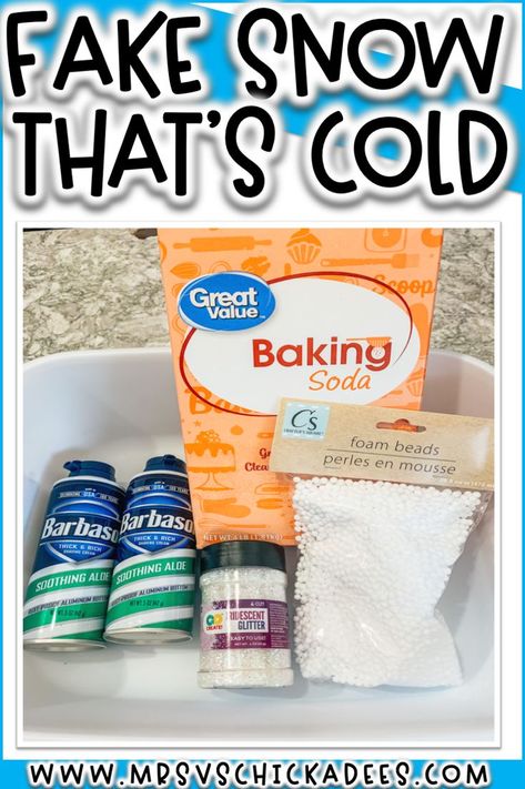 Learn how to make fake snow that is cold to the touch with just 2 ingredients! Kids love playing with this DIY snow that feels SO real! It’s the perfect sensory bin filler this winter! Make Fake Snow, Winter Sensory Bin, Winter Science, January Activities, Winter Activities Preschool, Diy Snow, Christmas Science, Snow Activities, Snow Theme