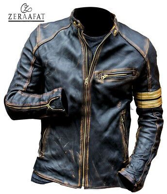 Leather Jackets Online, Vintage Cafe Racer, Men Street Fashion, Motorcycle Leather Jacket, Classic Leather Jacket, Classic Motorcycle, Real Leather Jacket, Motorcycle Leather, Biker Leather