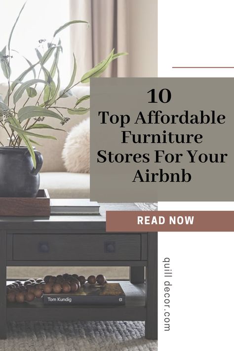 Did you know the furniture you choose to put in your short-term rental will impact the success of your hosting business? Some Short -Term Rental investors see the furniture as an after thought, thinking only of the investment of the property itself. But how smoothly that property is able to operate is dependant on the performance of the fixtures and fittings. That includes the furniture! To learn more head to my blog for my top 10 furniture stores that will help you decorate your airbnb. Furniture For Rental Property, Airbnb Furniture Checklist, Short Term Rental Furniture, Short Term Rental Property Management, Mid Term Rental Design, Mid Term Rental, Short Term Rental Decor, Rental Closet, Vacation Rental Furniture