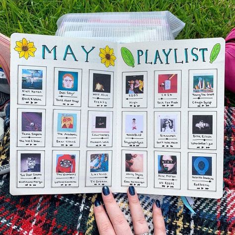 Song Playlist Journal, Mini Vision Board Ideas, Playlist Journal, Kawaii Study, Book Bujo, Buku Diy, Bujo Journaling, The Wombats, Bullet Journal Ideas Templates