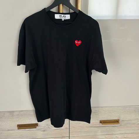 New Without Tags Comme Des Garons Cdg Play Black Tee Xxl Cdg Play, Play Shirt, Blue And White Shirt, Comme Des Garcons Shirt, Comme Des Garcons Play, Nike Air Max Tn, Crochet Halter Tops, Spring Jackets, Des Garcons