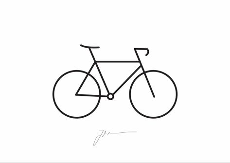 Croquis, Bike Outline Drawing, Bike Outline Tattoo, Minimalist Bicycle Tattoo, Simple Bicycle Tattoo, Bike Simple Drawing, Bycicle Tattoos, Bicycle Illustration Simple, Simple Bike Tattoo