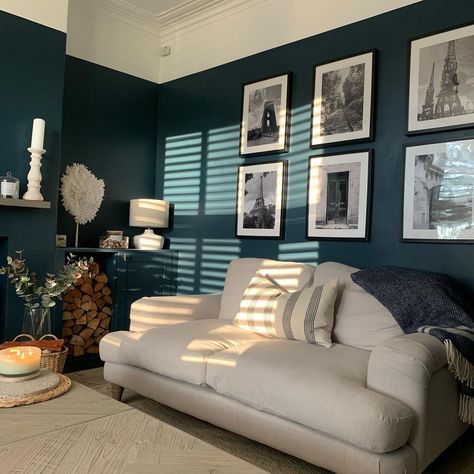 Loaf on Instagram: “Our Cinema sofa’s the star of the show in this shot from @hartshouse28. Lights, camera, get loafing!⁣ ⁣ #Loaf #LoafCinema #greysofa…” Slate Blue Paint, Deep Blue Paint, Cinema Sofa, Loaf Sofa, Paint Calculator, Masonry Paint, Eggshell Paint, Traditional Paint, Cosy Room