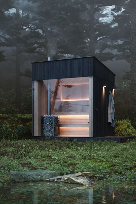 Jungle Cabin, Sauna House, Sauna Design, Smart Tiles, Outdoor Sauna, Outdoor Spa, Small Cabin, Home Spa, San Sebastian