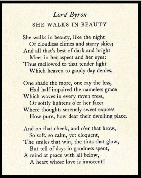 Old Poetry, Poem Analysis, Romantic Poems, Beauty Night, She Walks In Beauty, Poetic Words, Lord Byron, Friendship Poems, Famous Poems