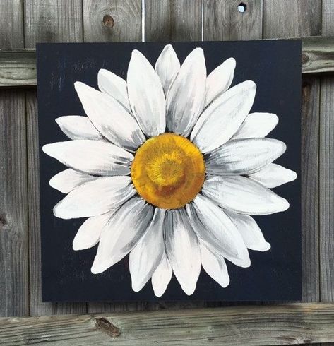 1000+ ideas about Black Canvas Paintings on Pinterest | Canvas ... #canvaspaintingdiy Door Painting, Black Canvas Paintings, Black Painting, Daisy Painting, Simple Canvas Paintings, Cute Canvas Paintings, Soyut Sanat Tabloları, Flowers Black, Easy Canvas Painting