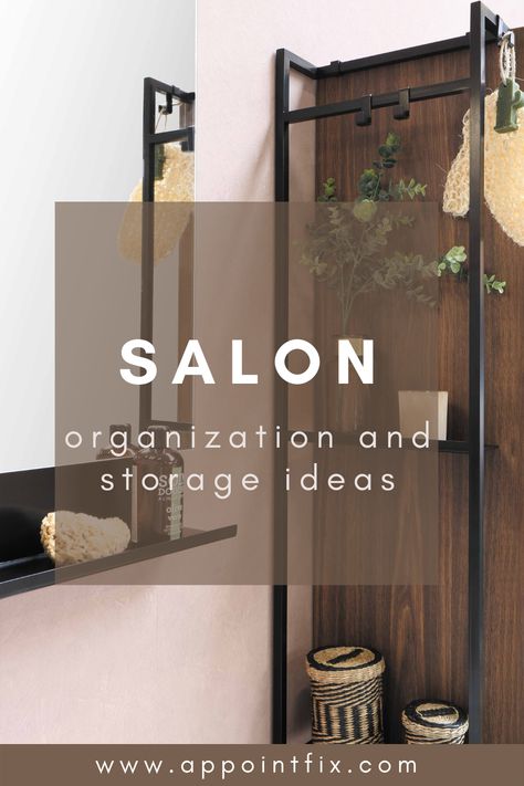 storage ideas for salons Organisation, Salon Drawer Organization Ideas, Salon Cape Storage, Salon Hot Tool Storage, Beauty Salon Storage Ideas, Salon Hacks Ideas, Small Salon Space Decor, Diy Salon Color Storage, Hairdresser Organization Ideas