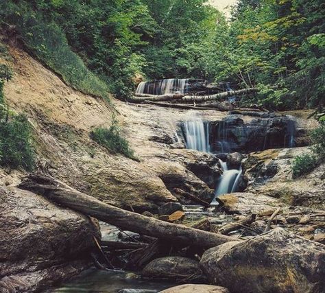 Nature, St Ignace Michigan, Hiawatha National Forest, Up Michigan, Mackinac Island Michigan, Michigan Adventures, Upper Peninsula Michigan, Trout Lake, Forest Waterfall