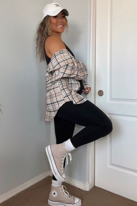 Long Socks And Tennis Shoes, Tan Platform Converse Outfit, Teacher Outfits Platform Converse, Women High Top Converse Outfit, High Top Sneakers With Leggings, High Top Chuck Taylors Outfit, Beige Converse High Tops Outfit, Chuck Taylor High Cut Outfit Women, Womens Chuck Taylors Outfit