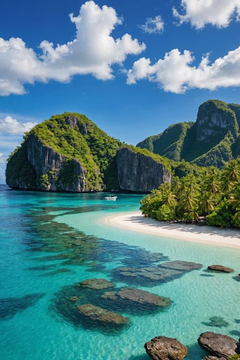 🏝️ Discover the Enchanting Islands of the Philippines: Tropical Paradises Await! 🌊 Bonito, Breathtaking Places Nature, Clear Water Beach, Tropic Island, Philippines Island, Beautiful Beaches Paradise, Island Aesthetic, Summer Beach Pictures, Clear Ocean