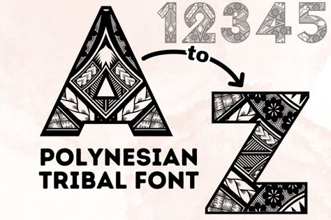 The Polynesian Tribal font is inspired by the art and symbols of Polynesian cultures across the Pacific Islands. It has a bold, tribal look with thick, solid letters that mimic the shapes and patterns carved into wood or stone. Try before you buy Polynesian Tribal font for iOS, Android, macOS, or Windows for free, or […] Get your free download of the Polynesian Tribal Font now at FreeFontDL - <a rel="n... Polynesian Patterns, Polynesian Art, Kid Fonts, Alphabet Clipart, Polynesian Culture, Pacific Islands, Display Fonts, Commercial Fonts, Font Free