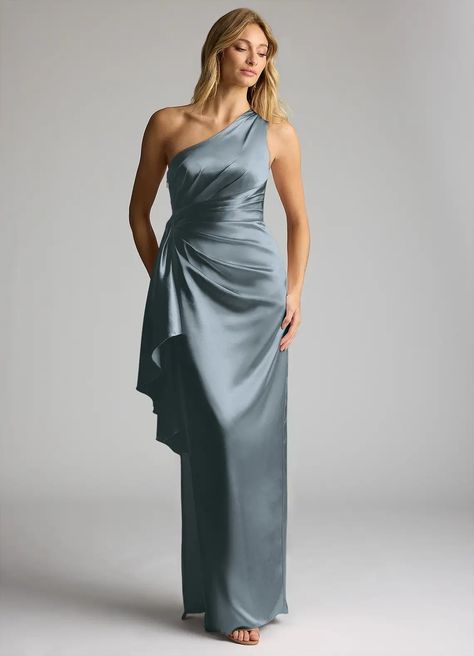 Dusty Blue Azazie Saira Bridesmaid Dresses | Azazie Satin Dusty Blue Bridesmaid Dress, Dusty Blue Bridesmaid Dress, Dusty Blue Bridesmaid, Grey Bridesmaids, Bridesmaid Dresses Azazie, Dusty Blue Bridesmaid Dresses, Blue Bridesmaid Dress, Blue Bridesmaid, Azazie Bridesmaid Dresses