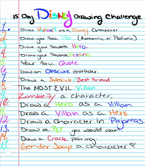 Disney Drawing Challenge, Fun Prompts, Comics Sketch, Disney Drawing, Drawing Challenges, 30 Day Drawing Challenge, Disney Challenge, Art Challenges, Drawing Prompt