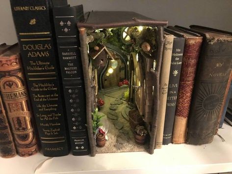 Book Nooks | My OBT Book Nook Shelf Insert, Book Nook Shelf, Nook Shelf, Shelf Insert, Bookshelf Art, Illustration Photo, Miniature Rooms, Book Nook, Miniature Crafts