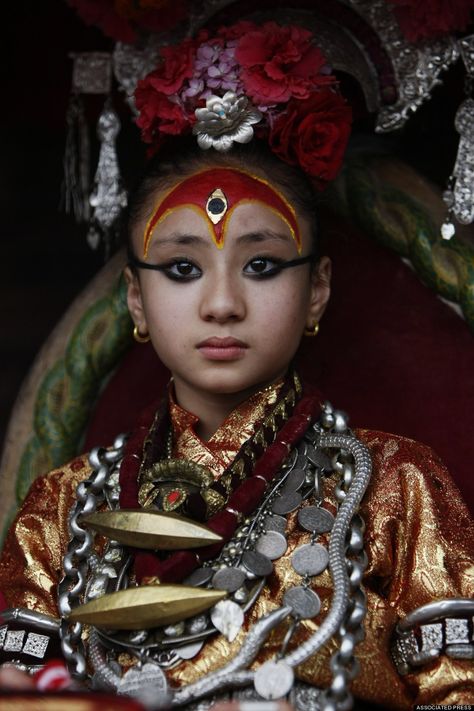 though in some traditions goddess exist only in the spiritual realm, in nepal they live and breathe' selected as children, they live in temples, are carried in chariots during festivals and are worshipped by thousands of hindus and buddhists. Kumari Goddess, Katmandu Nepal, Nepal Culture, Spiritual Realm, Oh My Goddess, Hindu Goddess, Landlocked Country, Nepal Travel, Kathmandu Nepal