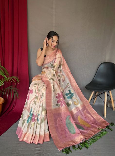 ● Saree Blouse: Silk
● Fall and Edging : On request Extra Charges
● Petticoat : On request Extra Charges
● Drapping Saree (Ready to wear) : On Request Extra Charges
● Occasion : Wedding, Party, Festive, Tradition
● Type: Bollywood
● Includes : 1 Saree, 1 Blouse Piece
● Saree length : 5.5 meter
● Blouse piece : 0.8 meter Drapping Saree, Saree Golden, Chanderi Cotton Saree, Sequin Saree, Chanderi Silk Saree, Desi Fashion Casual, Designer Sarees Collection, Kalamkari Saree, Banarasi Silk Saree