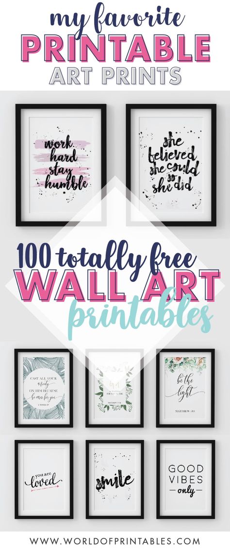 This amazing collection of free printable wall art prints isn’t one to be overlooked. In this post we feature stunning prints for the home, bedroom, office and nursery – there is something for everyone!  #diyhomedecor #homedecor #diywalldecor #walldecor #wallart #nurserywallart #minimalistwallart #quotes Bathroom Printables Free Wall Art Modern, Free Printable Wall Art Living Room Boho, Printable Office Quotes, Free Wall Decor Printables, Wall Art Prints Quotes, Free Printable Family Quotes, Office Wall Art Collage, Office Picture Wall Ideas, Printable Positive Quotes