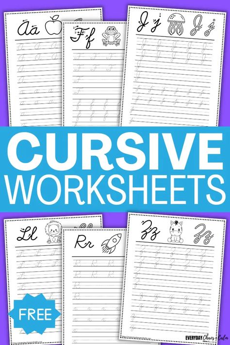 Free Printable Cursive Worksheets For Practicing Letters Cursive Letter Practice Free Printable, Free Cursive Worksheets Printables, 3rd Grade Cursive Writing Practice, Beginning Cursive Free Printable, Practice Cursive Writing Free Printable, Cursive Tracing Worksheets, Learning Cursive Free Printables, Cursive Tracing Free Printable, 1st Grade Handwriting Practice Free