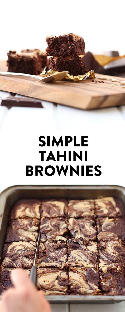 Tahini Brownies, Video Dark, Classic Brownies Recipe, Chocolate Tahini, Tahini Recipe, Healthy Chocolate Recipes, Brownie Recipes Healthy, Delicious Gluten Free Recipes, Brownie Recipe