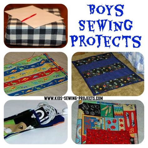 Over 10 ideas for boys sewing projects. Tips on how to get your boys interested in sewing. Couture, Patchwork, Sewing For Boys Projects, Sewing Projects For Boys, Boy Sewing Projects, Green Crafts, 4h Projects, Monkey Crafts, Teaching Sewing