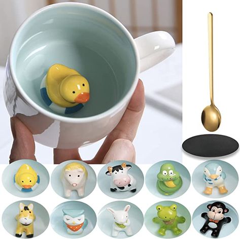 Amazon.com: Arawat Cute Penguin Coffe Mug with Penguin Inside Cute Penguin Print Stuff Mugs with Spoon 12 Oz Tea Ceramic Cup Funny Coffee Mugs Kids Mugs Birthday Gift for Women Friends Penguins Lover : Home & Kitchen Kids Mugs, Diy Pottery Painting, Cow Mug, Friends Coffee Mug, Women Friends, Diy Ceramic, Cute Penguin, Animal Mugs, Birthday Gift For Women