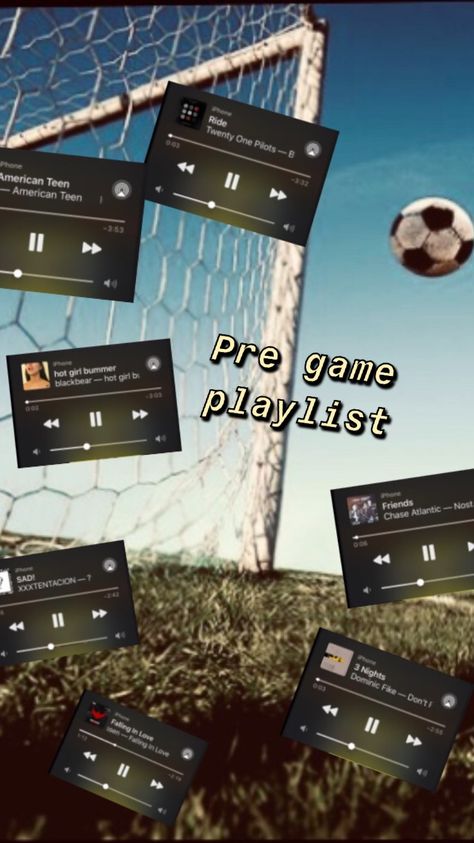 Pre Game Playlist, Soccer Songs, Football Songs, Pre Game, American Teen, Clean Aesthetic, Soccer Girl, Soccer Games, Song Playlist