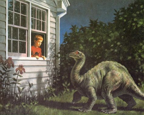 Dinosaur Dream – Dennis Nolan | Simotron Dinosaur Meme, Arte Punk, Dinosaur Wallpaper, Ark Survival Evolved, Vintage Pop, Cool Monsters, Paleo Art, Dinosaur Art, T Art