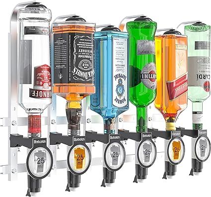 Liquor Dispenser Bar, Man Cave Essentials, Alcohol Spirits, Wall Mounted Bar, Liquor Dispenser, Man Cave Home Bar, Bottle Wall, Drink Dispenser, Bar Drinks