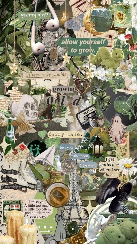 Plant Aesthetic Collage, Collage Wallpaper Nature, Green Growth Aesthetic, Plant Wall Collage, Forest Green Collage Wallpaper, Nature Aesthetic Wallpaper Collage, Aethstetic Collages, Plant Collage Art, Aesthetic Green Wallpaper Vintage