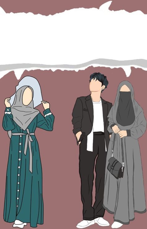 Cartoon Illustration Wallpaper, Wp Couple, Muslim Illustration, Visual Wp, Dream Couple, Your Name Anime, Illustration Wallpaper, Cover Wattpad, Seni Dan Kraf