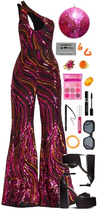 Disco Outfit | ShopLook Disco Dress Up Party, Disco Outfit Halloween, 70s Jumpsuits For Women Disco, Soultrain Party Outfit, Studio 45 Party Outfit, Disco Retro Outfit For Women, Disco Plus Size Outfit, Disco Look 70s, Soul Train Outfits Women