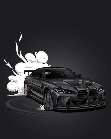 Car Profile Picture, Bmw Anime, Bmw Artwork, Car Artwork Wallpaper, Bmw Painting, Bmw Cars Wallpapers, Bmw Drawing, Bmw Pictures, Bmw M4 G82