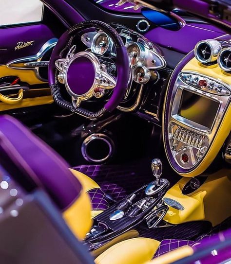 Pagani Interior, Joker Purple, Tokyo Drift, Cars Racing, Custom Car Interior, Luxury Car Interior, Pimped Out Cars, Car Interior Design, Car Artwork