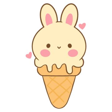 Cute Drawings Ice Cream, Dessert Cute Drawing, Aesthetic Ice Cream Drawing, Cute Drawing Of Food, Cute Ice Cream Cone Illustration, Cone Ice Cream Drawing, Cute Illustration Food, Foods Drawing Cute, Easy Cute Stickers