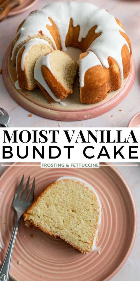 Pie, Classic Vanilla Bundt Cake, Classic Bundt Cake, White Cake Bundt Recipe, Vanilla Bundt Cake Glaze, Bundt Cake Recipes Box Cake, Classic Bundt Cake Recipes, Bundt Pound Cake Recipes Moist, Bunt Cake Recipes Easy Vanilla