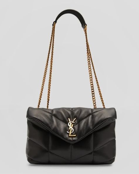 Saint Laurent Lou Puffer Toy YSL Shoulder Bag in Quilted Leather Buenos Aires, Ysl Bag Black, Ysl Shoulder Bag, Bronze Interior, Bag Wishlist, Bags Wishlist, Ysl Purse, Makeup Images, Dream Bags